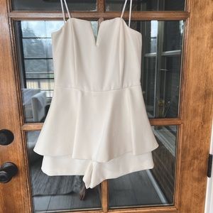 White strapless romper